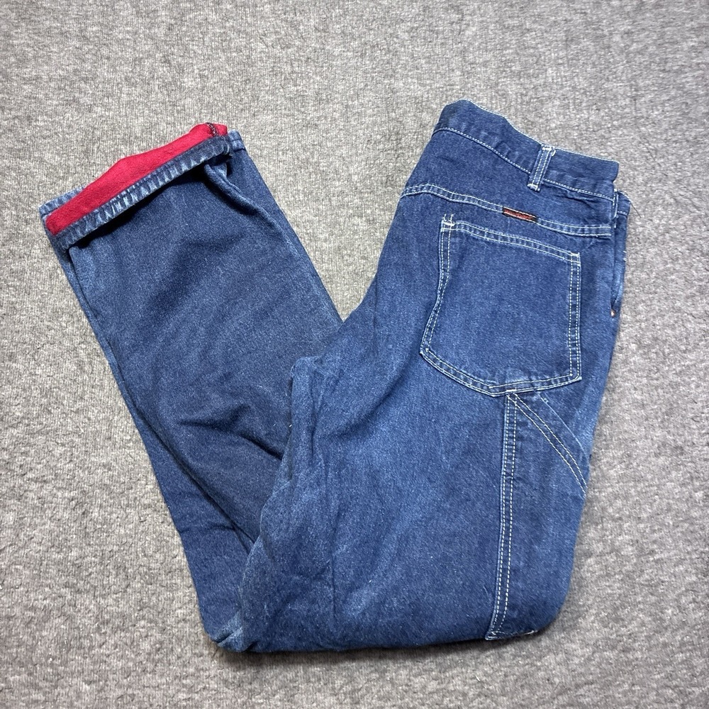 Wearguard Denim Blue Fleece Lined Jeans Men 32X30‎ Made In Usa Warm Workwear